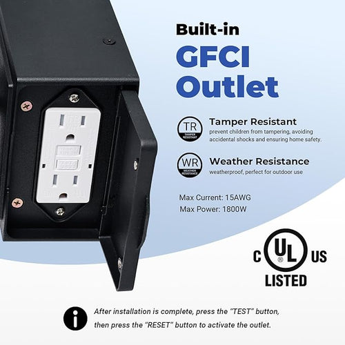 16.4 Motion Sensor Outdoor Lights with GFCI Outlet 2-Pack ORB Outdoor Porch Light with Water Ripple Glass 4-Modes Waterproof and Anti-Rust Dusk to Dawn Outdoor Lighting for Garage Patio