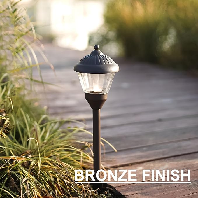 GOODSMANN Pathway Light 1.5W LED Outdoor Low Voltage Landscape Lighting 100 Lumen Hardwired Path Lights 3000K Warm White Metal Walkway Light with Cable Connectors