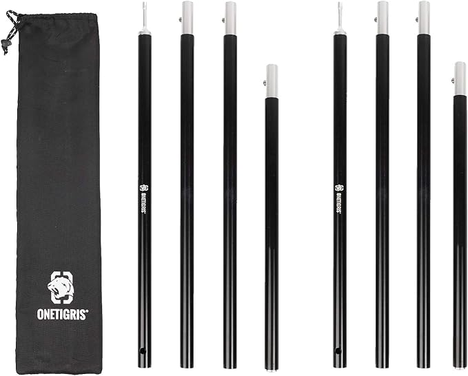 OneTigris Lightweight Tent Poles 2pc/Set 7075 Aluminum Alloy Adjustable &amp Extendable