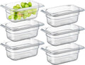 CURTA 6-Pack 1/9 Size 2.5 Deep NSF Polycarbonate Food Pans | Dishwasher &amp Freezer Safe Clear Container for Prep Tables Buffet Salad Bar Commercial &amp Home Kitchen