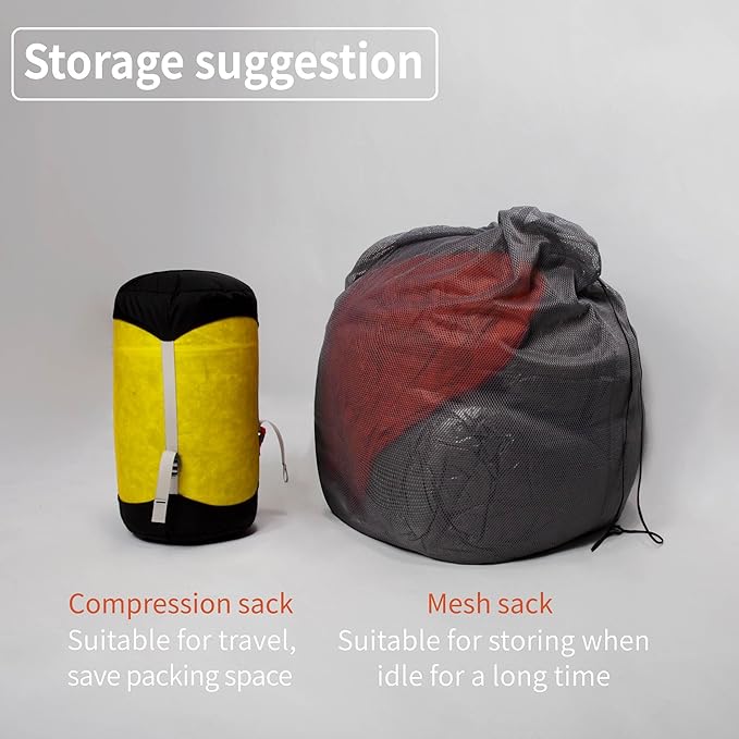 Dusk Upgrade 7D Ultralight 800FP Ultra Dry Down Pro Sleeping Bag Backpacking Camping Hiking for Men &amp Women