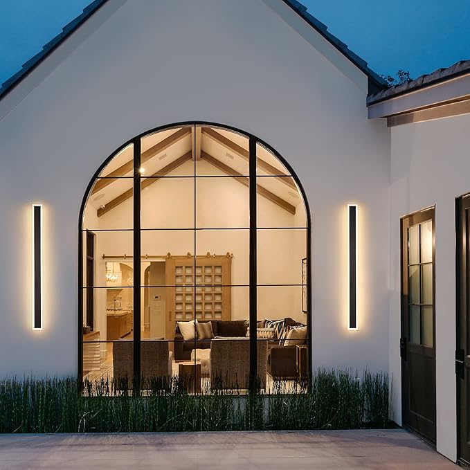 Modern Outdoor LightsLed 26W Porch Sconce 3000-6000K 51.2in Frosted White Acrylic Exterior Light Fixture Watetproof Suitable for PatioGarage Entry House