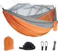 RANIT Camping Hammock with Net 210T Parachute Nylon FabricSingle Lightweight Portable HammocksParachute Hammock for Camping Outdoor Backyard BackpackingHiking (Orange)