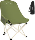 Whitsunday Camping ChairCompact Backpacking Outdoor ChairHigh Back Portable Folding Moon Chair for Heavy PeopleBeach Chair with Side Pocket-Green