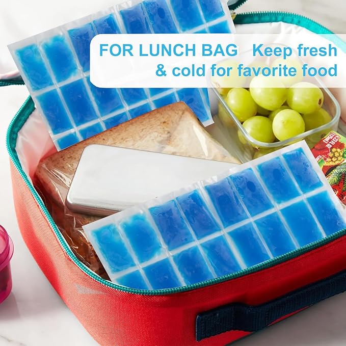 SportEmblema Reusable Ice Pack for Lunch Boxes 2 Pack Large Ice Pack Blanket Cooler Easy to Cut Ice Sheet for Lunch Bag 14.76x10.43 Long Lasting Freeze Ice Packs for Meal Prep Non-Toxic BPA Free