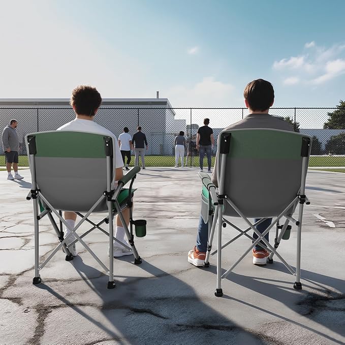Oversized Camping Chair for Adults Heavy DutyHeavy Duty Lawn Chair with Side PocketsOutdoor Camping Fishing BeachHiking Foldable Camping Chair