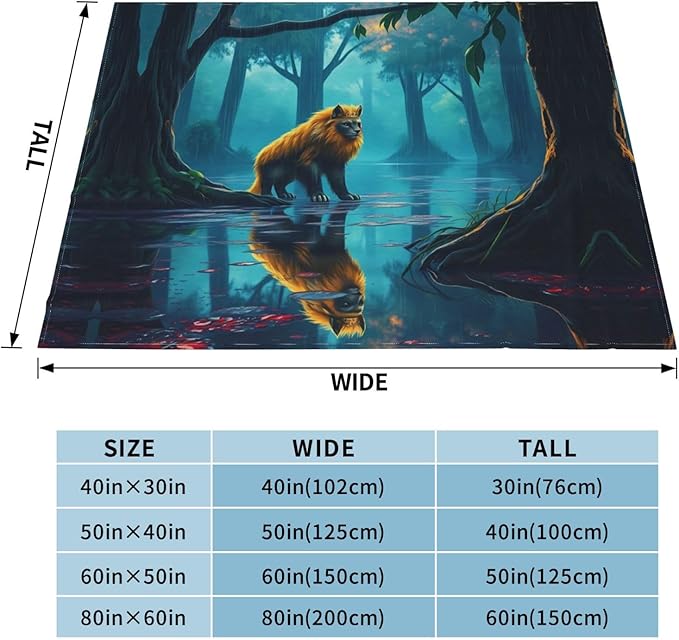 Lion Soft Fleece Blanket 60 * 50 inch Soft Sofa Blanket Suitable for Sofa Camping Travel Night Cover Blanket