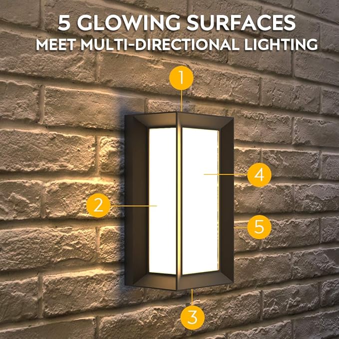 Sytmhoe Dusk to Dawn Outdoor Wall Light 3000k Black Exterior Wall FixturesModern Exterior Wall Sconce LEDOuside Light for House Garage Walkway Backyard Garden