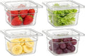1/6 Size 4 Inch Deep Plastic Food Pan with Lids Commercial and Home Kitchen Clear Polycarbonate Pans Stackable Food Storage Containers for Hotel Home Bar