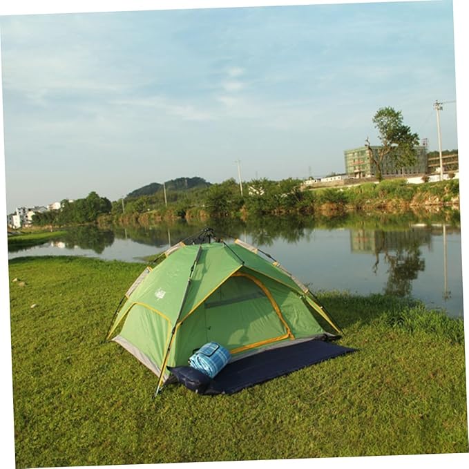 ERINGOGO Inflatable Camping Mat with Pillow Portable Wear Resistant Sleeping Pad for Hiking and Outdoor Activities Convenient Single Camping Mattress Durable Design for Tents and Travel