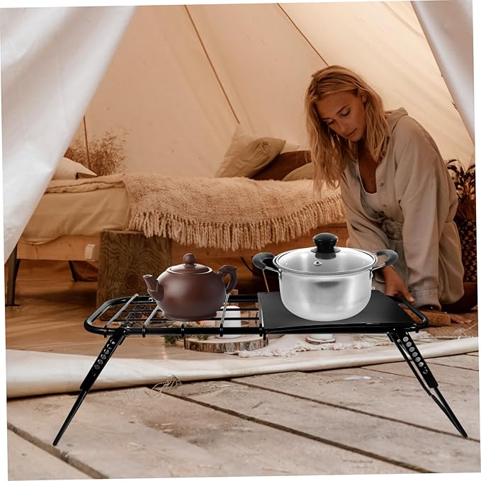 Milisten Portable BBQ Table Outdoor Telescopic Folding Camping Table for Hiking