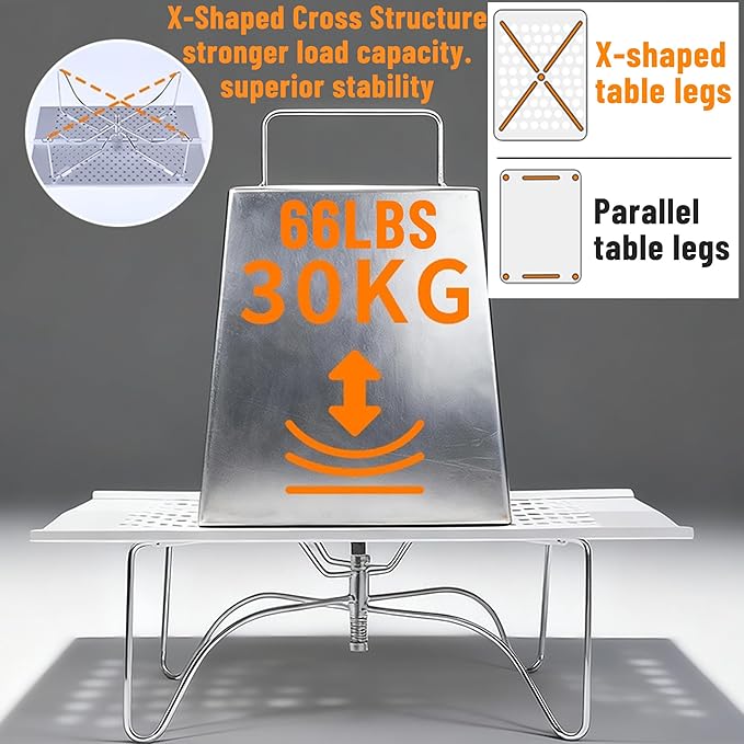 11oz Ultralight Small Folding Camping Table - 66lb Load Capacity Mini Backpacking Table with Carry Bag Aluminum No Assembly for Hiking Camping &amp Beach Compact Small Side Table