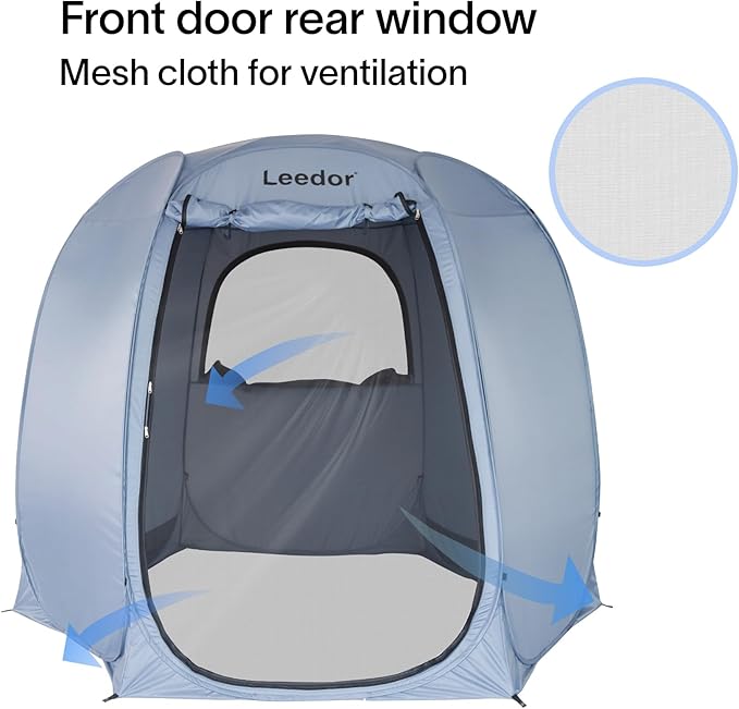 LEEDOR Pop Up Screen House Tent UPF 50+ and Windproof Dome Outdoor Canopy Tent with Roll Up Zipped Door Privacy Gazebo Compact and Lightweight for Party Camping Fishing Picnic Grey