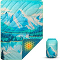 Gonex Camping Blanket with Aero-Warmth Tech Layer Puffy Printed Packable Blanket Ultralight &amp Warm Wearable Water-Resistant Quilt for Outdoor Camping Hiking Travel Picnics 79 X 55 (Iceberg)
