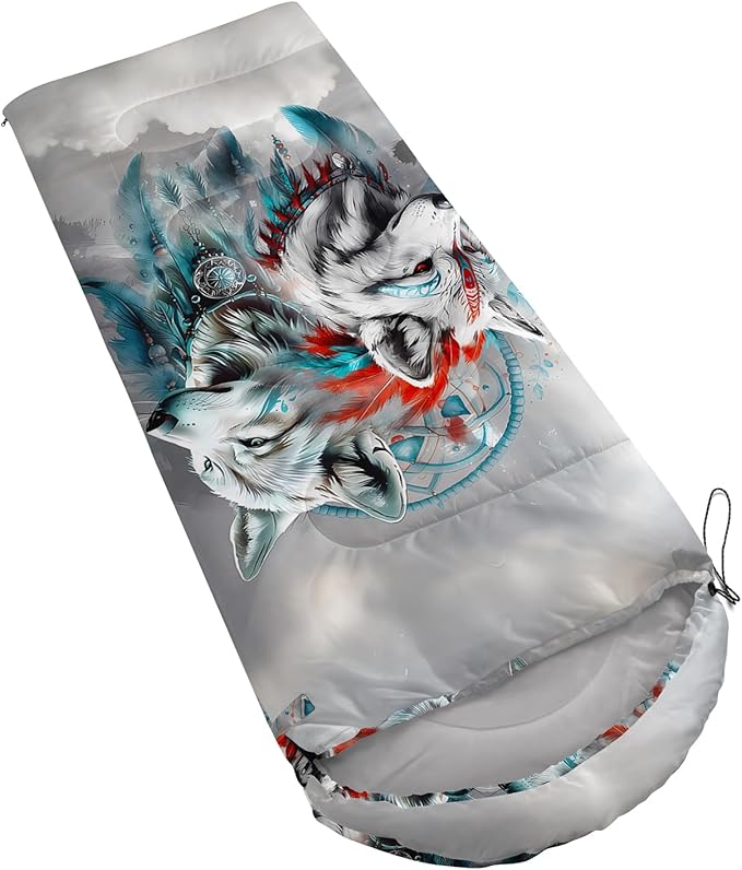 AILONEN Coastal Sleeping BagsLightweight &amp Waterproof3 Season Warm &amp Cool WeatherColorful Starfish Coral Shell Printed Ocean Animal Sleeping Bags for KidsAdults TravellingOutdoors