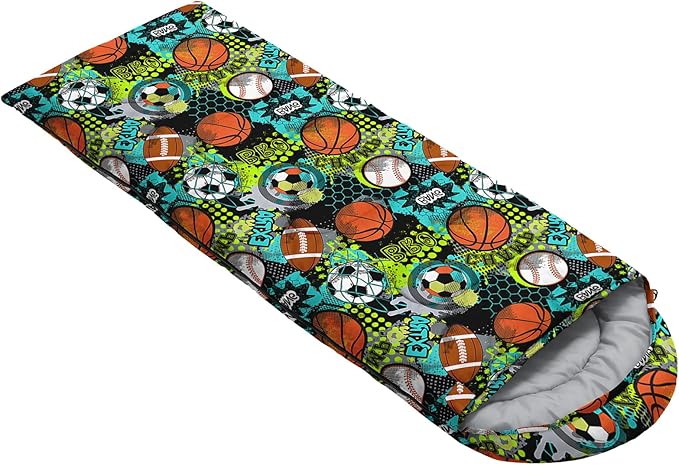 AILONEN Cartoon Camping Sleeping Bag for Boys Girls AdultsLightweight &amp Waterproof3 Season Warm &amp Cold WeatherPortablePrinted Sleeping BagTravelingCampingHiking