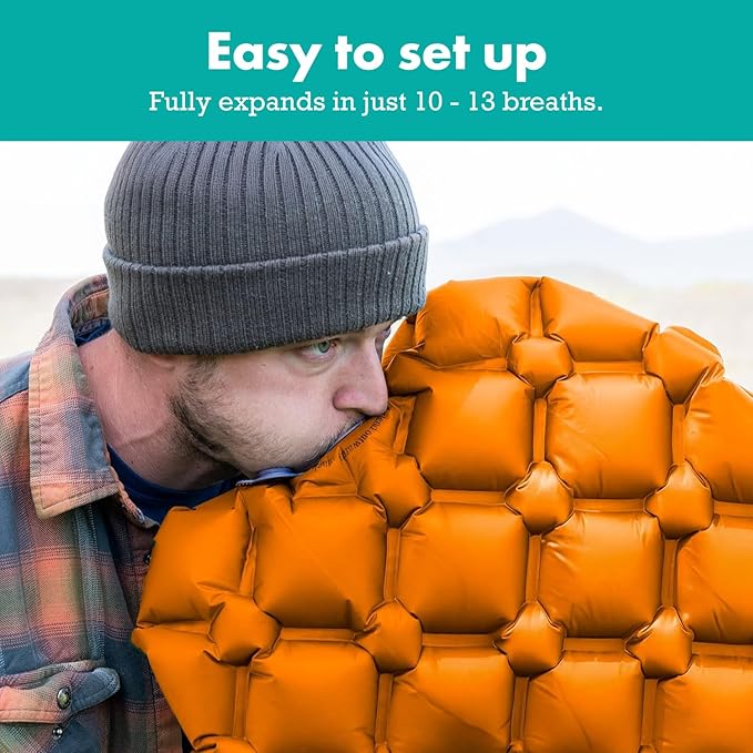 Ultralight Sleeping Mat - Inflatable &amp Compact Camping Air Mattress for Backpacking Hiking- New