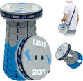 Sporticulture NFL Detroit Lions Telescoping Collapsible Stool 500lbs Max Weight Portable Adjustable Height Folding Camping Stool with Carry Strap Retractable Stadium Have A Seat Outdoor Sports Fan