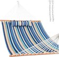 Lazy Daze Hammocks 12 FT Quilted Fabric Double Hammock with Spreader Bars and Detachable Pillow 450lbs Weight Capacity