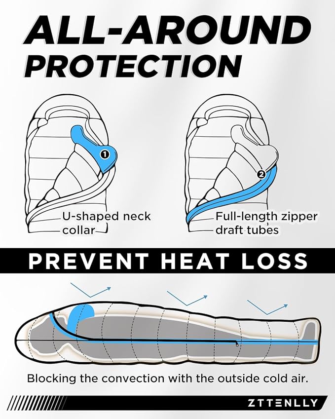 Ultimate 4-Season Down Sleeping Bag for Adults - Lightweight &amp Compact 550/600 FP 0°F to 30°F for Backpacking Camping &amp Hiking
