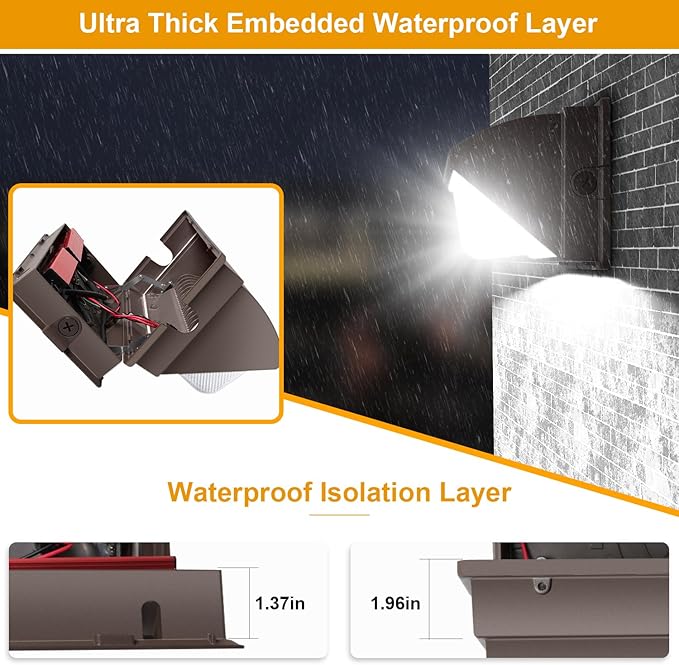 120W LED Wall Pack Light18000LM 5000K LED Security Flood Lighting 110V-277V Commercial and Building IP65 Waterproof Outdoor Wall Mount Exterior Light for Garage Warehouses Yard 6 Pack