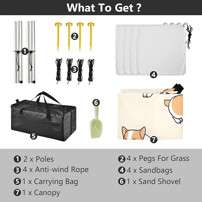 Posts Cute Dogs Background Camping Sun Shelter Beach Tent Portable Beach Sun Shade Outdoor Canopy for Camping Trips Fishing Picnic