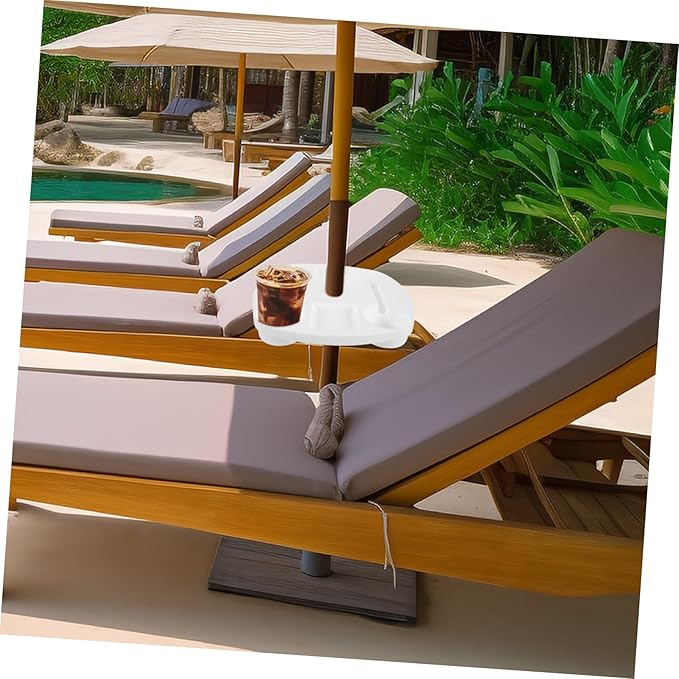 UPKOCH Umbrella Table Tray for Beach with Drink Holders Plastic Outdoor Umbrella Tray for Snacks and Beverages for Patio Use