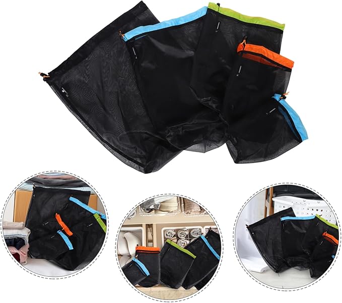 1 Set Travel Clothes Drawstring Bag Outdoor Camping Mesh Storage Sack for Lightweight Polyester Compact Design for and Use