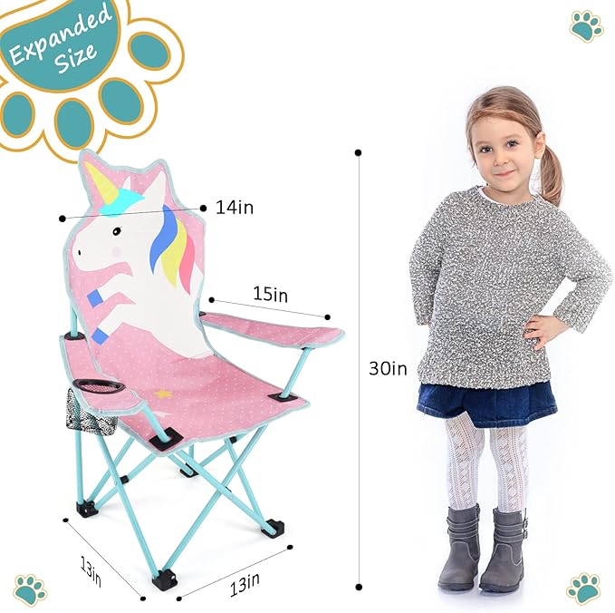 KABOER Kids Outdoor Folding Lawn and Camping Chair with Cup Holder and Carrying Bag Children's Camping Chairs
