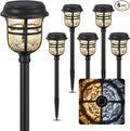XMCOSY+ Solar Pathway Lights Outdoor Waterproof IP65-2 Lighting Modes LED Solar Powered Garden Lights Glass Outdoor Lighting for Yard Landscape Walkway Driveway Lawn Decor (Warm White &amp Cool Whit