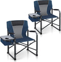 LET'S CAMP Oversized Folding Director Chair Outdoor Heavy Duty Camping Chair with Side Table and Cooler Bag for Picnic Hiking Fishing Supports 350LBS2 Pack