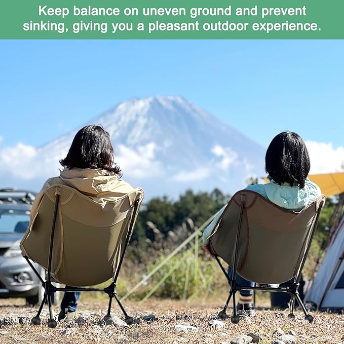 4-Pack Camping Chair Foot Pads 13mm Rubber Anti-Sinking Folding Camp Chair Replacement Feet for Fishing/Hiking/Picnic/Hardwood Floors/Tile/Outdoor Chair Leg Caps [Black]