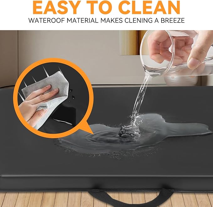 Auto Dynasty Foldable EVA Mat Folding Mechanics Pad 1.5 inch Thick Foam Padding with Portable Carrying Handles for Garage Picnicking Gardening Foam Sleeping Mat for Camping Home Gym