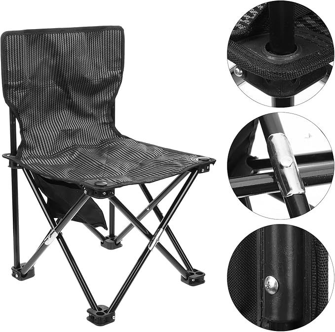 NOLITOY Portable Foldable Camping Chair with Storage Bag Lightweight Ice Fishing Outdoor Chair for Beach Gardening Hiking and Travel