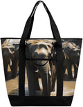 Insulated Shopping BagLarge Reusable Cooler Bags Elephant Drinking Water Printed Foldable Shopping BagTravel Waterproof Shoulder Bag