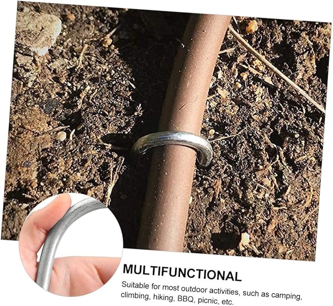 4pcs Galvanized Tent Stakes U Shape Ground Anchors Heavy Duty Camping Pegs for Outdoor Use for Tents Canopies and Garden Landscaping