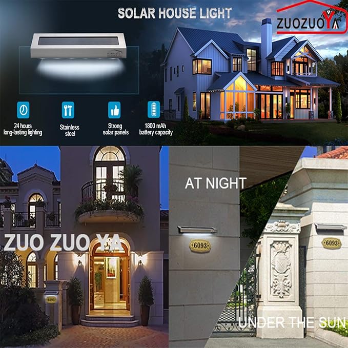 Solar Lights Outdoor for House Numbers - Outdoor Solar Light for Address Sign Plate - Wall Light for HomeGardenPatio and Yard