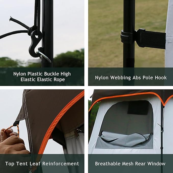 Camping Tent Shower TentOutdoor Changing with Built-in HookHolds 20 Liters of Water63 * 63 * 95 Inch210D Oxford Cloth Waterproof - Portable Toilet Shelter with Carrying Bag for CampingBeach