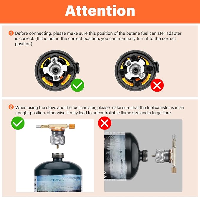 WADEO 3900W Windproof Camping Stove Camping Gas Stove with Piezo Ignition Backpacking Stove Portable Camping Stove with Two Fuel Canister Adapter for Outdoor Backpacking Hiking and Picnic