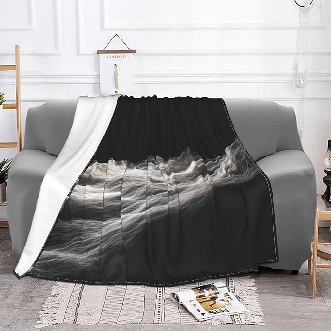 Interstellar Ripple Soft Fleece Blanket 60 * 50 inch Soft Sofa Blanket Suitable for Sofa Camping Travel Night Cover Blanket