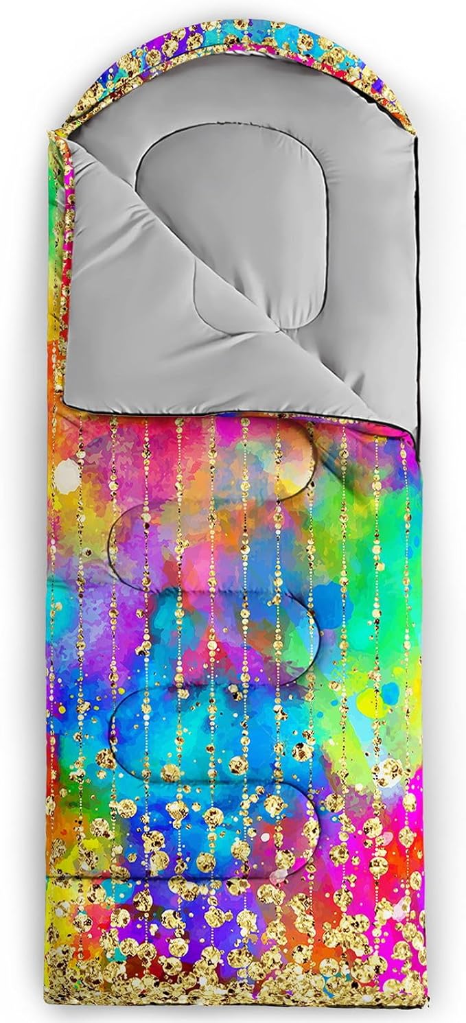 Kids Sleeping Bag for Boys GirlsWestern Cowboy Print-Lightweight Warm Portable Outdoor Indoor-Waterproof Cold Weather Resistant Sleeping Bag for Camping Hiking