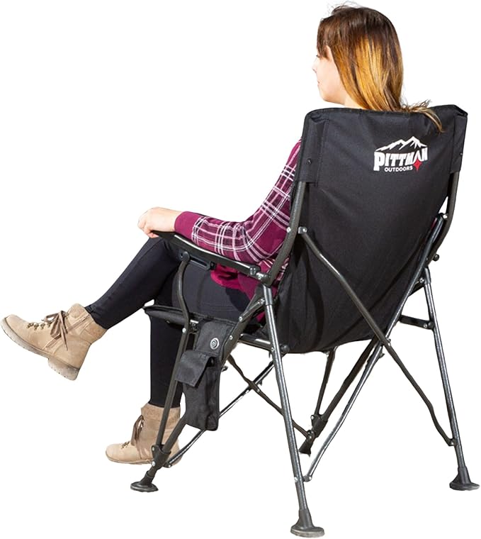 Pittman - Heated Camping Chair for Adults - The Perfect Heated Chairs for Outdoor Sports or Elevating Your Campsite. Heated Folding Chair Keeps You Warm on Cool Nights - Batteries Not Included