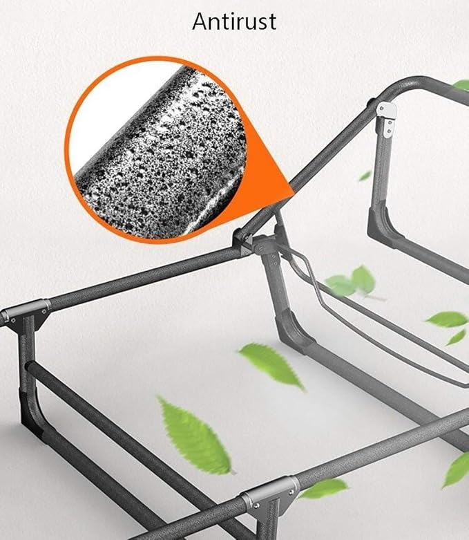 Folding Chair Heavy Duty Metal Grey Extra Wide Lounge Chair for Camping Outdoor 350kg