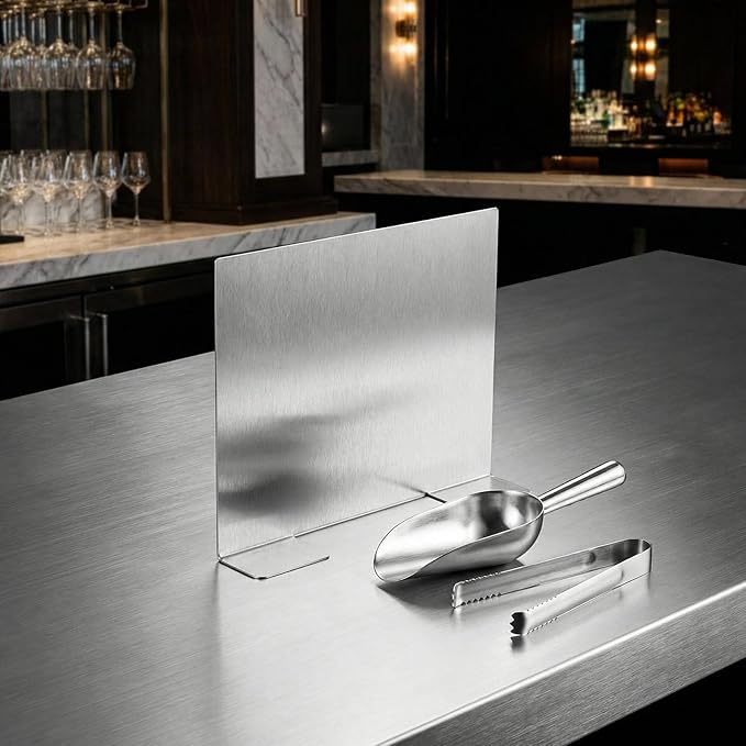 Novabright Stainless Steel Ice Bin Partition 14.5 x 12 Inch 304 Stainless Steel Commercial Removable Divider for Ice Bins Bar Beverage Organization