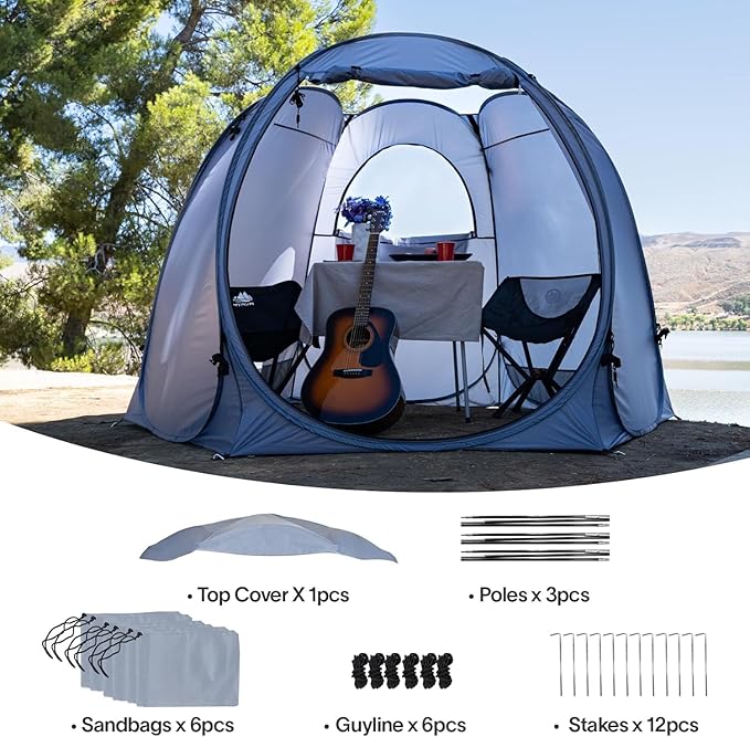Alvantor Pop Up Screen Tent House Room Instant Outdoor Camping Canopy Sun Shelter Gazebo for Patio Backyard &amp Deck Privacy Tent(2-10 People 8'x8' 10'x10' 12'x12')