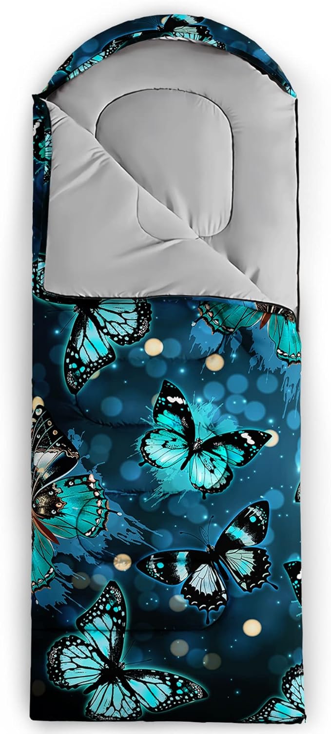QOOMO Camping Sleeping Bags3 Season Warm &amp Cool WeatherLightweightWaterproof Sleeping Bags for Adults &amp KidsTravelingand OutdoorsCamping Gear Equipment