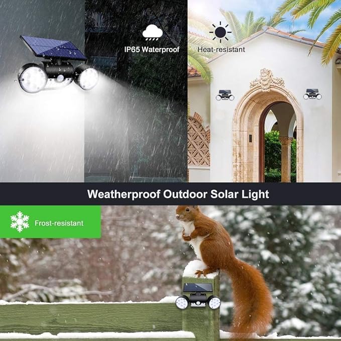 Solar Lights Outdoor 30 LED Solar Security Lights with Motion Sensor Outdoor Spotlights IP65 Waterproof 360° Adjustable Solar Wall Lights Outdoor for Yard Garage Patio Porch 4 Pack