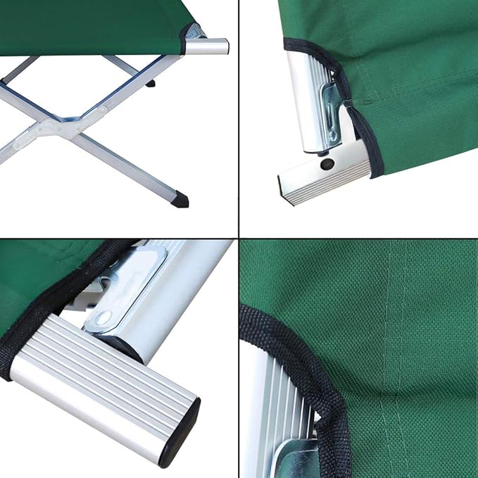 Folding Lightweight Bed &amp Portable Camping Cot with Carry Bag for Adults Hiking Hunting Traveling Blue Black Green Beige Gray
