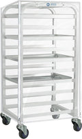 10-Tier Half Sheet Pan Rack with Cover Bun Pan Rack Cover Aluminum Bakery Racks Home Commercial Kitchen Bakery Cooling Rack Speed Rack with 4 Wheels