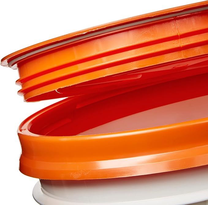 Gamma Seal Lids for 3.5 5 6 and 7 Gallon Buckets – Pack of 12 Orange Gamma Lids – Food Grade BPA Free Reusable Lids Made in USA